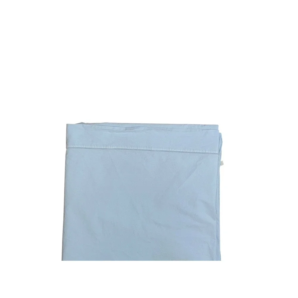 Vintage French Blue Flat Sheet 100% Cotton Baby Light Twin Size Bedding Stains